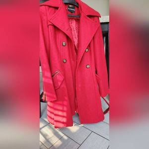 Express peacoat in red small petit